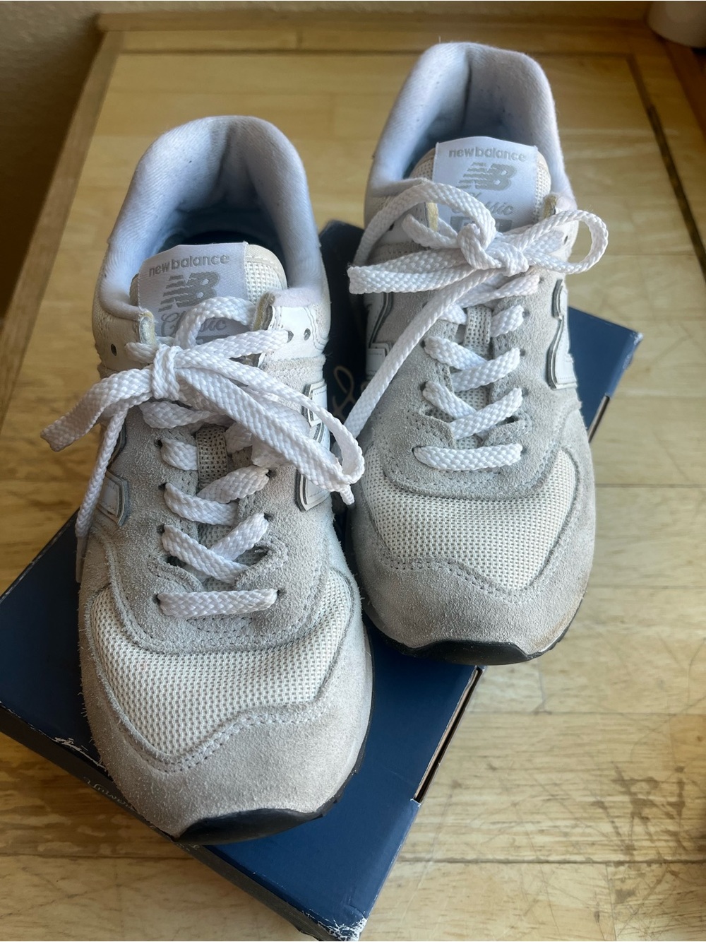 New Balance Women's Light Gray Suede & Mesh Sneakers